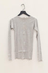 BASERANGE Ribbed cotton long-sleeve top TTPAL-RB-000 GREY MELANGE